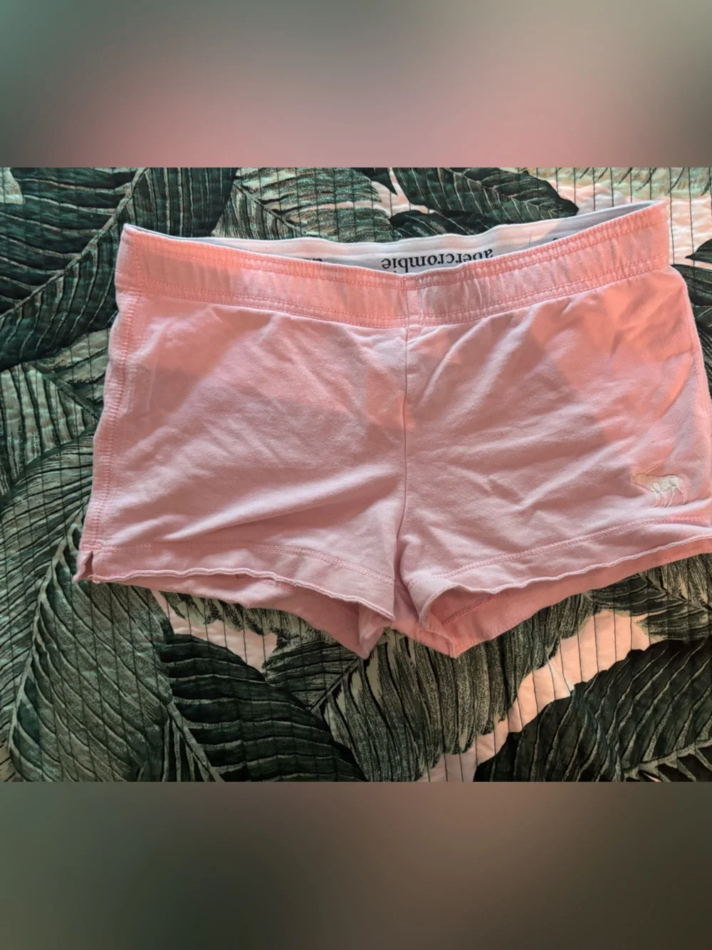 Abercrombie Pink Cotton Logo Waistband Lounge Shorts
